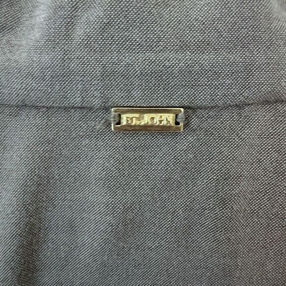 St. John Drawstring Track Jacket Viscose And Wool Olive Green Size Medium - Picture 4 of 12